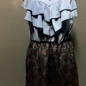 Cocktail dress lace skirt and ruffles top